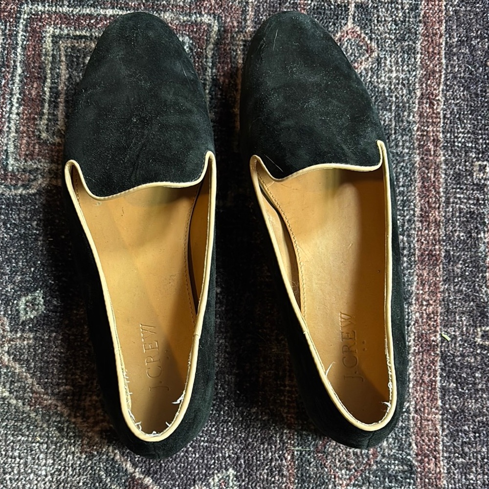 J. Crew Black Flats Minimalist Slip-On Loafers